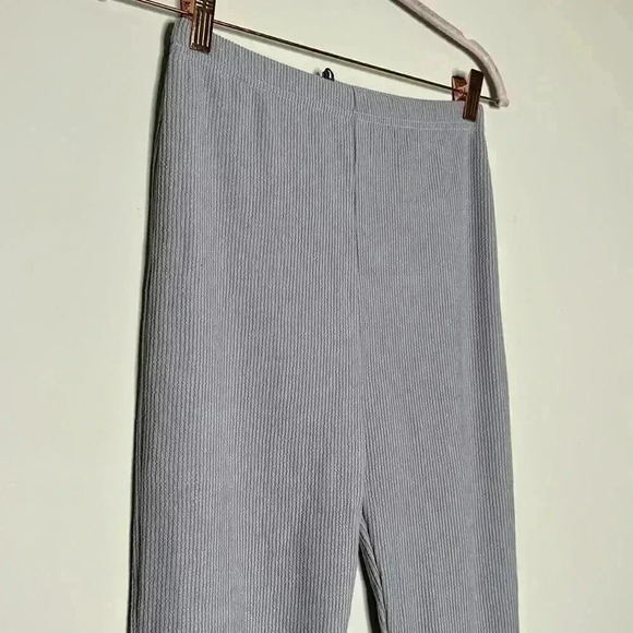 Grey Marl Textured Ribbed Split Hem Leggings - Picture 9 of 14